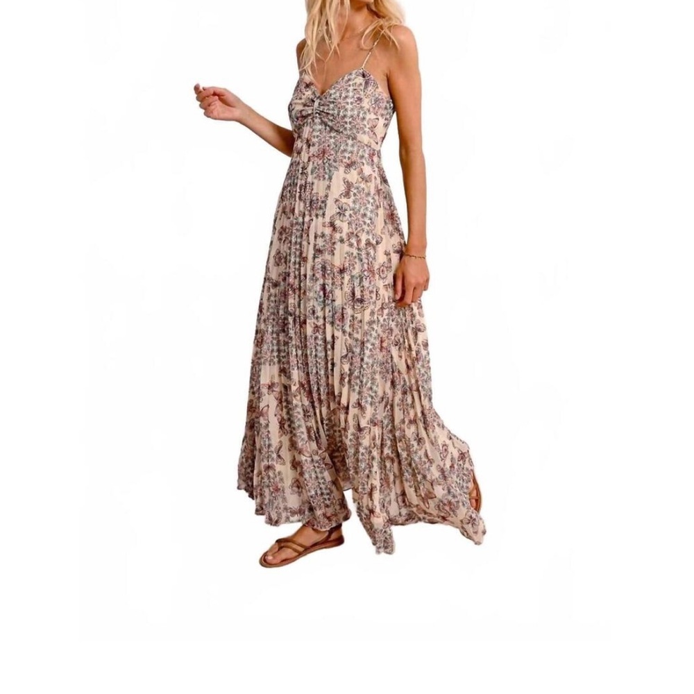 EUC Molly Bracken Maxi Dress. Butterfly/Floral print. Size Small